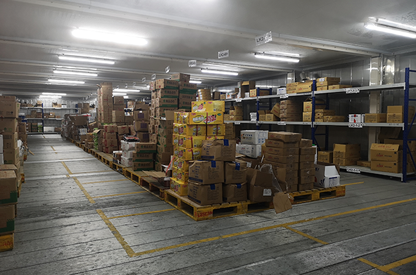 Stacked Boxes Inside Warehouse